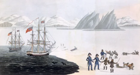Première communication avec les indigènes de la baie du Prince Régent, 1818